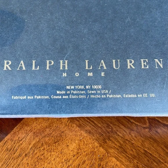NEVER OPENED POLO RALPH LAUREN FULL SIZE FLAT SHEET BLUE SUPIMA COTTON - Picture 5 of 7